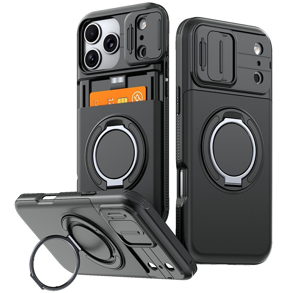 iPhone 18 Pro / 17 Pro EIDERWOOD Hybrid Hantverkar Skal m. Korthållare & Cam Slider - MagSafe Kompatibel - Svart