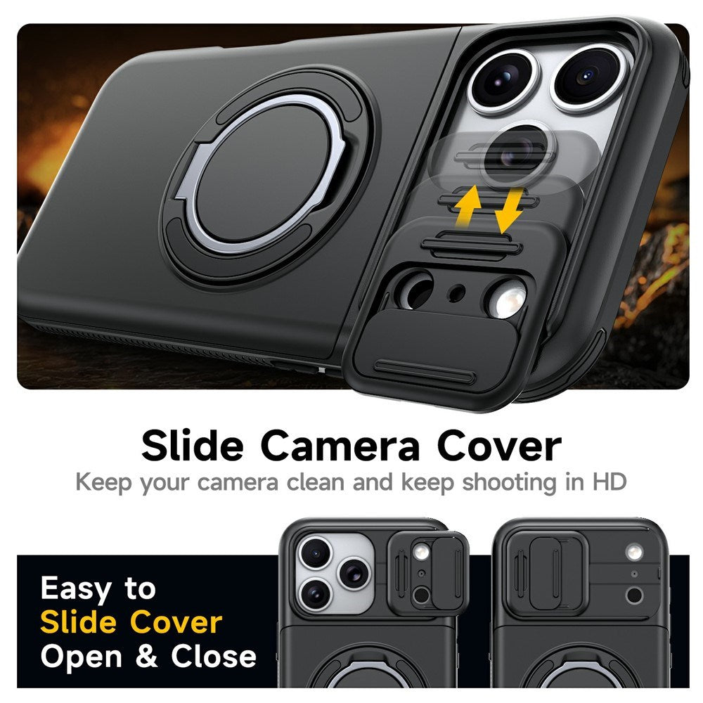 iPhone 18 Pro / 17 Pro EIDERWOOD Hybrid Hantverkar Skal m. Korthållare & Cam Slider - MagSafe Kompatibel - Svart