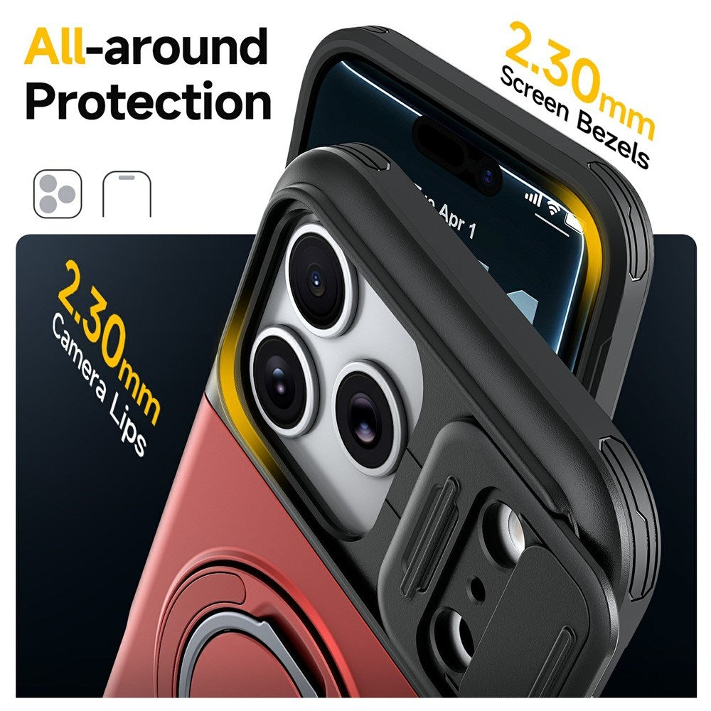 iPhone 18 Pro / 17 Pro EIDERWOOD Hybrid Hantverkar Skal m. Korthållare & Cam Slider - MagSafe Kompatibel - Röd