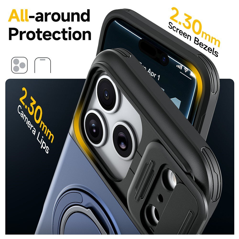 iPhone 18 Pro / 17 Pro EIDERWOOD Hybrid Hantverkar Skal m. Korthållare & Cam Slider - MagSafe Kompatibel - Blå