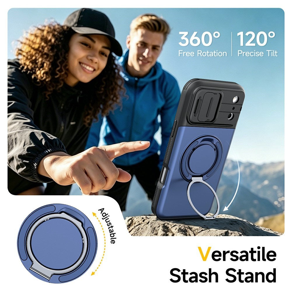 iPhone 18 Pro / 17 Pro EIDERWOOD Hybrid Hantverkar Skal m. Korthållare & Cam Slider - MagSafe Kompatibel - Blå