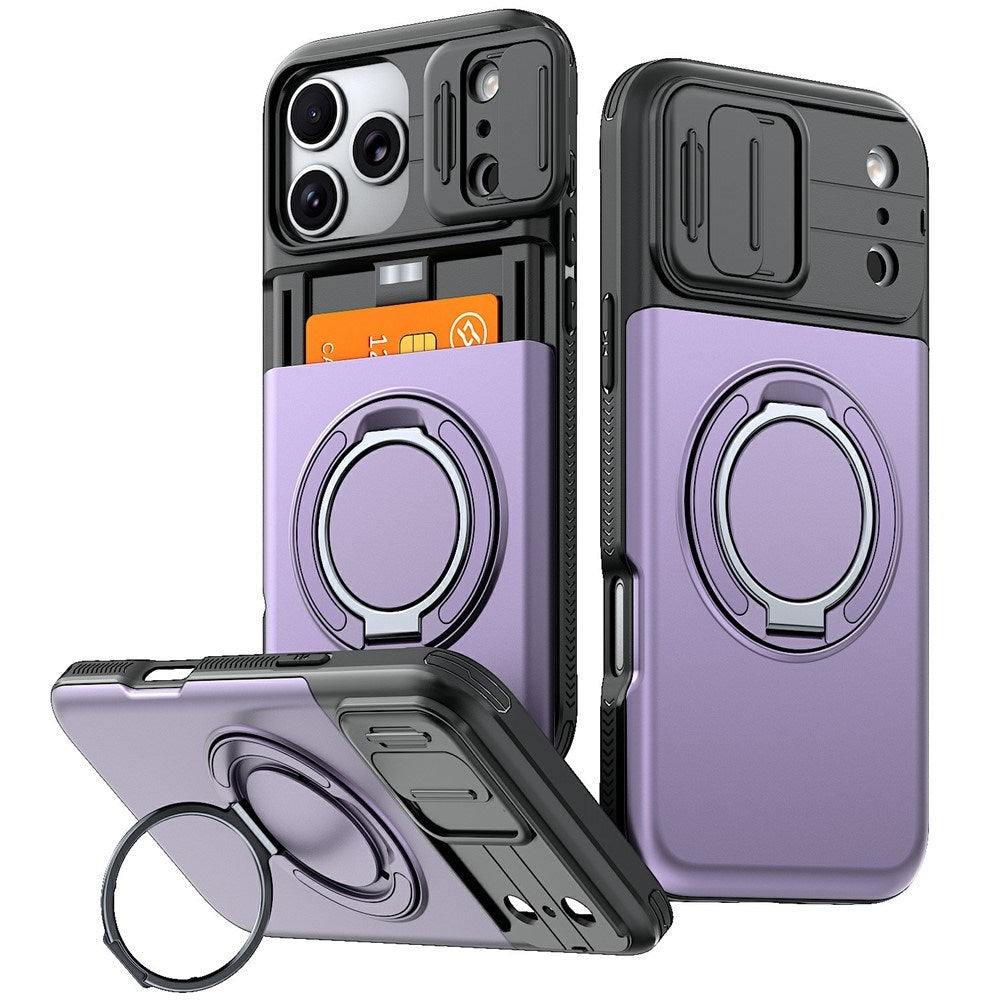 iPhone 18 Pro / 17 Pro EIDERWOOD Hybrid Hantverkar Skal m. Korthållare & Cam Slider - MagSafe Kompatibel - Lila