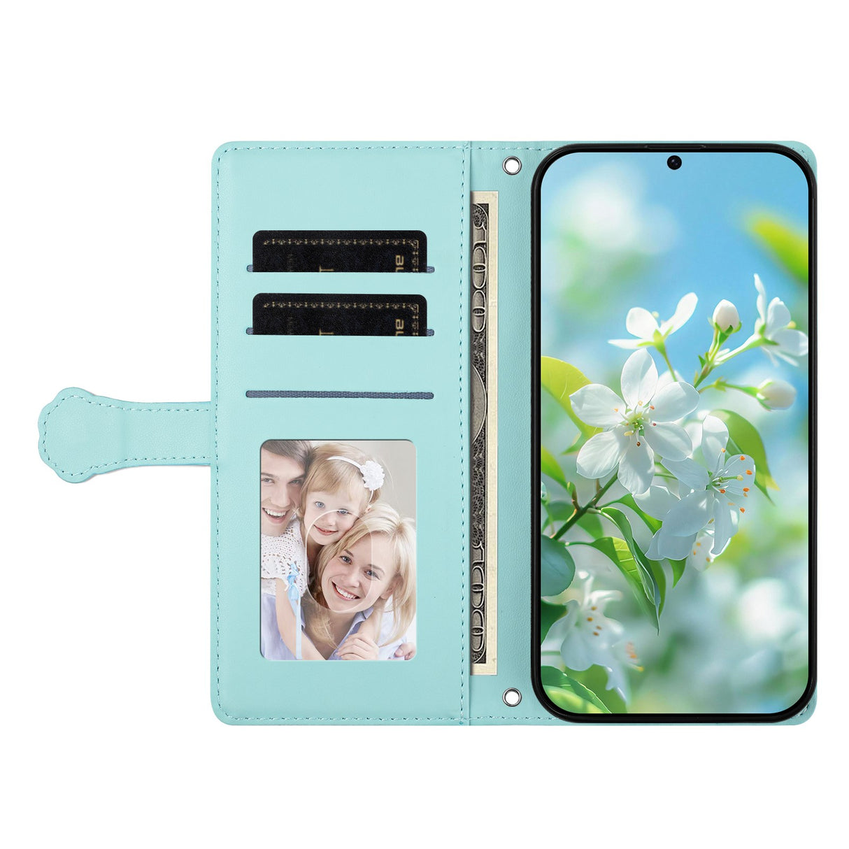 iPhone 18 Pro Max / 17 Pro Max Fodral med 3D-Kattöron - Korthållare & Stativfunktion - Blå