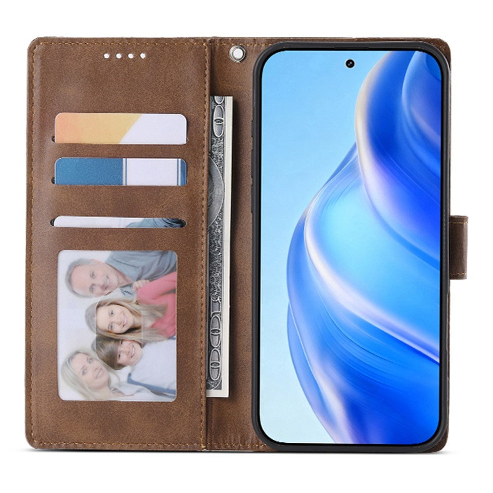 Motorola Moto G47 / G37 EIDERWOOD Läderfodral med Plånbok och Rem - Brun