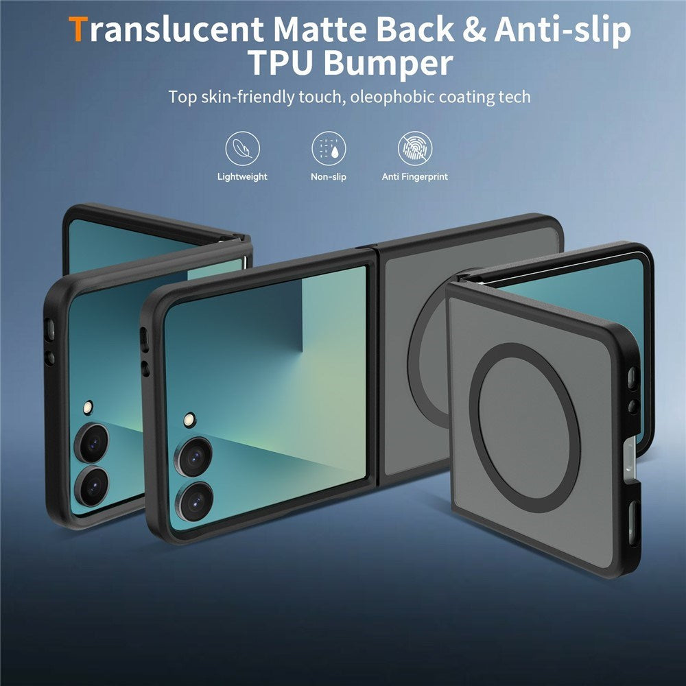 Samsung Galaxy Z Flip8 Matt Flexibelt Plast Skal - MagSafe Kompatibel - Svart
