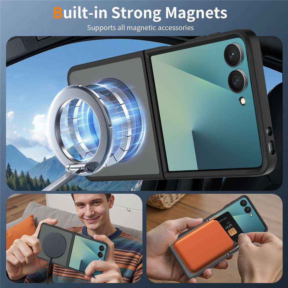 Samsung Galaxy Z Flip8 Matt Flexibelt Plast Skal - MagSafe Kompatibel - Svart