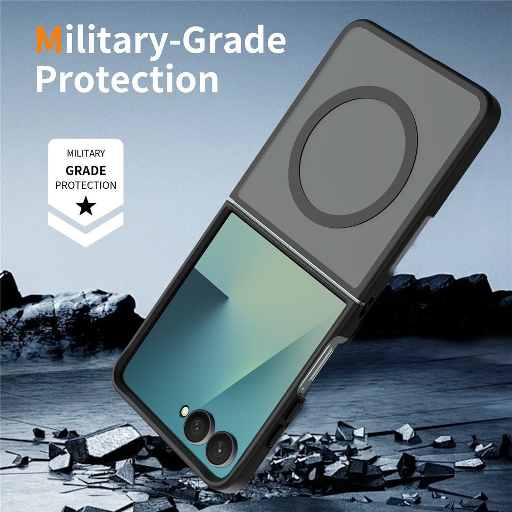 Samsung Galaxy Z Flip8 Matt Flexibelt Plast Skal - MagSafe Kompatibel - Svart