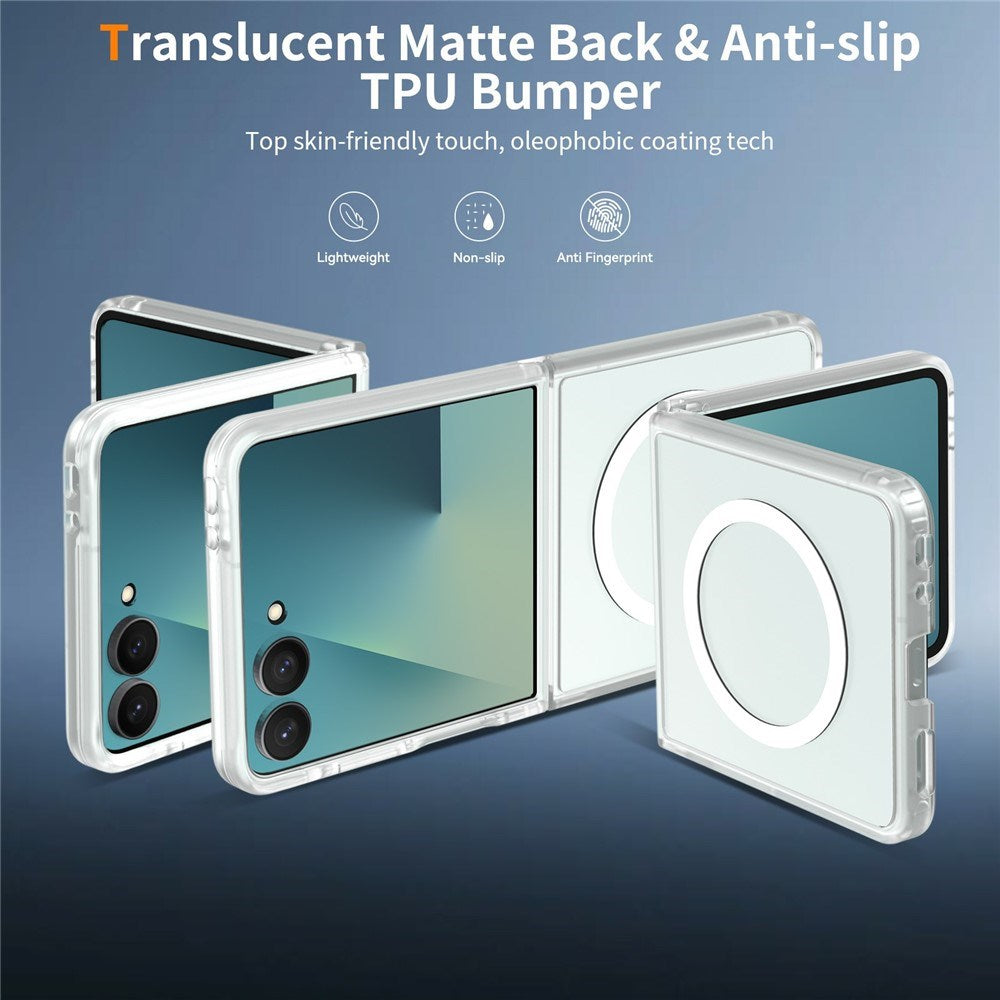 Samsung Galaxy Z Flip8 Matt Flexibelt Plast Skal - MagSafe Kompatibel - Genomskinlig