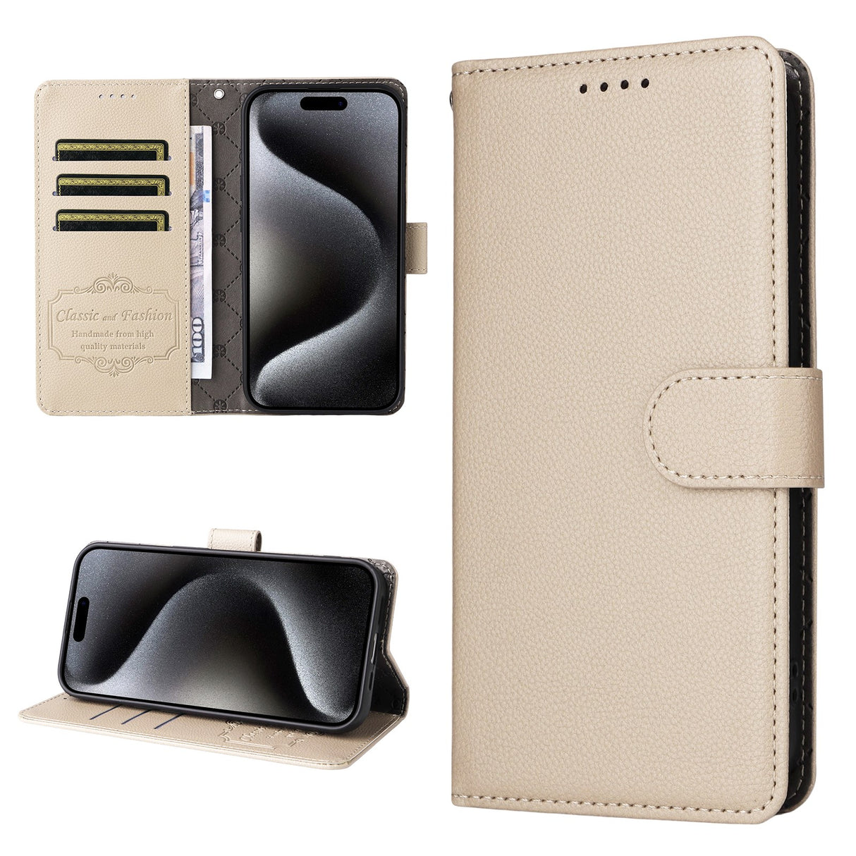 Motorola Moto G47 / G37 EIDERWOOD Flipfodral (RFID-blockerande) - Beige