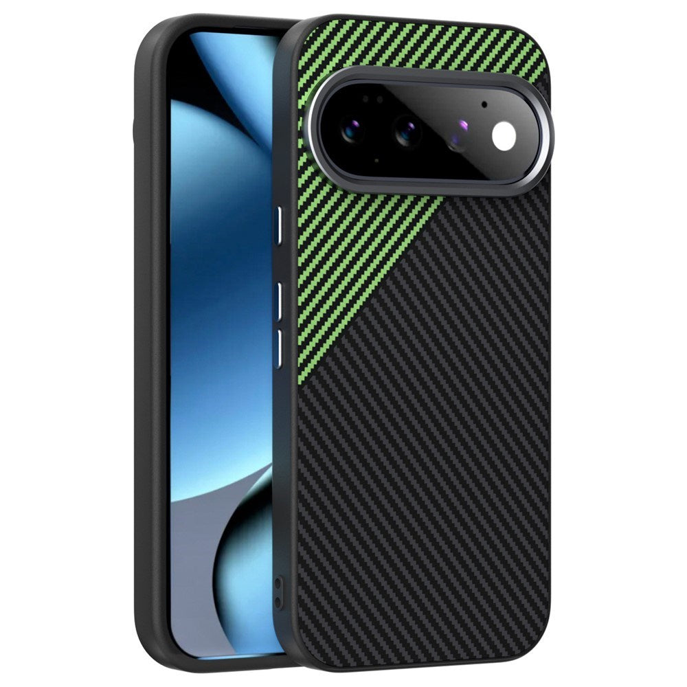 Google Pixel 11 ABEEL Hybrid Skal med Kolfiberstruktur - Svart / Grön