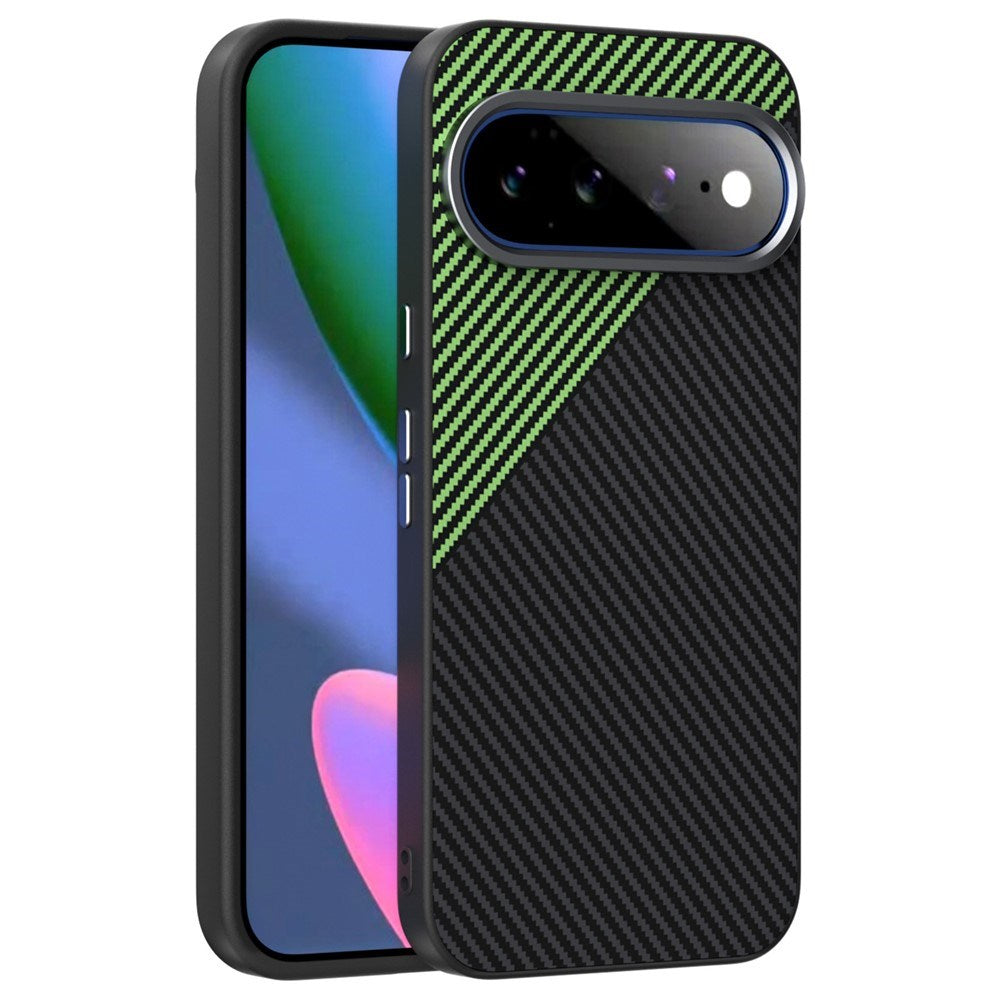 Google Pixel 11 Pro XL ABEEL Hybrid Skal med Kolfiberstruktur - Svart / Grön