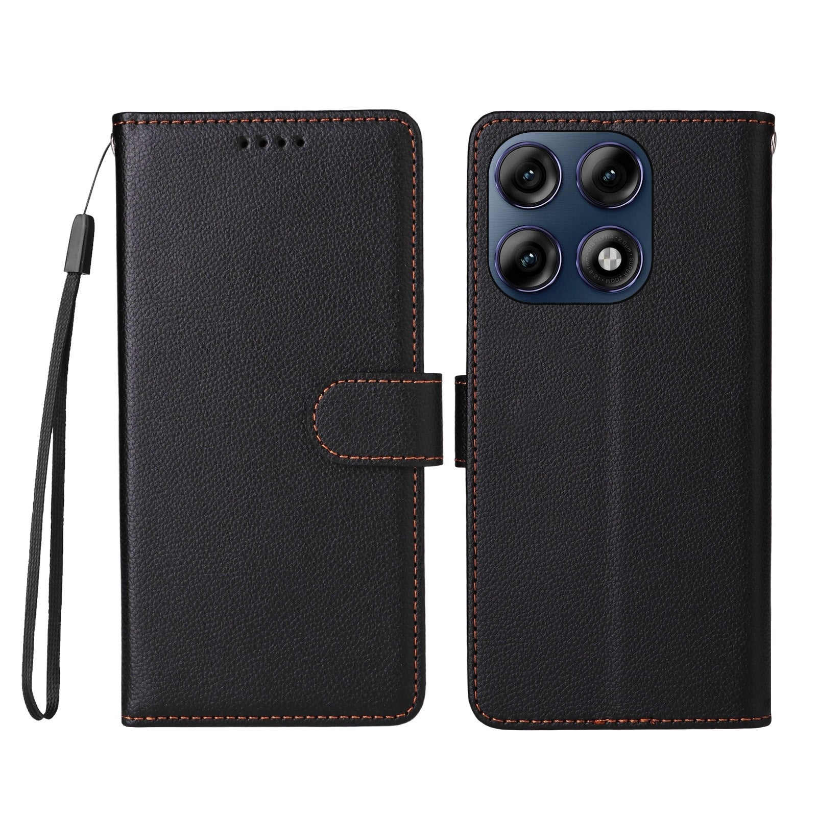 Motorola Edge 70 Pro EIDERWOOD Konstläder Fodral m. Rem - Svart