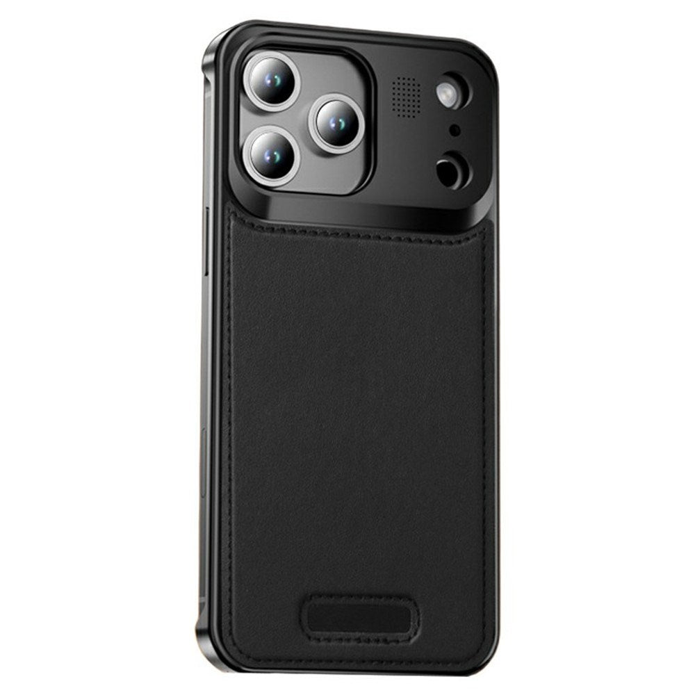 iPhone 17 Pro EIDERWOOD Snyggt Metallskal med Konstläder - Svart