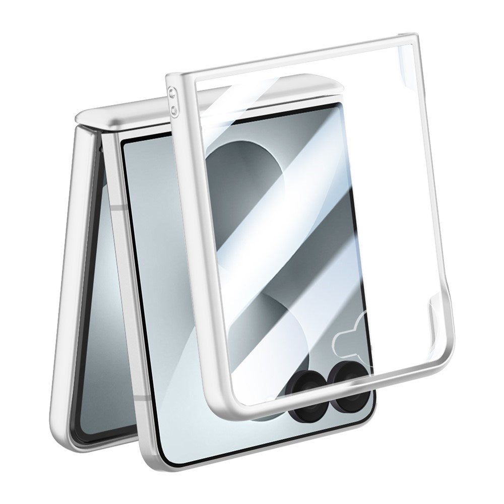 Samsung Galaxy Z Flip8 EIDERWOOD Skal - Inbyggt Skärmskydd & Stativfunktion - Silver