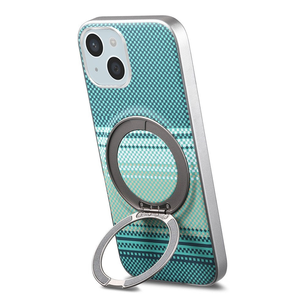 iPhone 14 / 13 EIDERWOOD Hybrid Plast Gradient Skal m. Roterande Kickstand - MagSafe Kompatibel - Grön