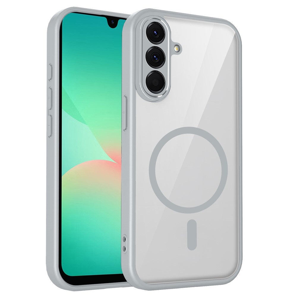 Samsung Galaxy A27 EIDERWOOD Hybrid Plast Skal - MagSafe Kompatibel - Genomskinlig / Grå