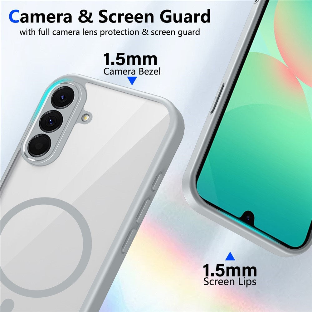 Samsung Galaxy A27 EIDERWOOD Hybrid Plast Skal - MagSafe Kompatibel - Genomskinlig / Grå