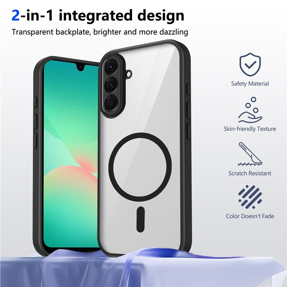 Samsung Galaxy A27 EIDERWOOD Hybrid Plast Skal - MagSafe Kompatibel - Genomskinlig / Svart