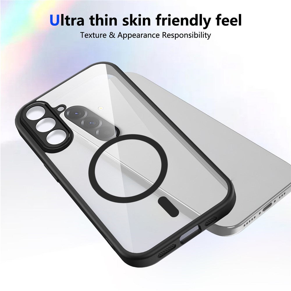 Samsung Galaxy A27 EIDERWOOD Hybrid Plast Skal - MagSafe Kompatibel - Genomskinlig / Svart