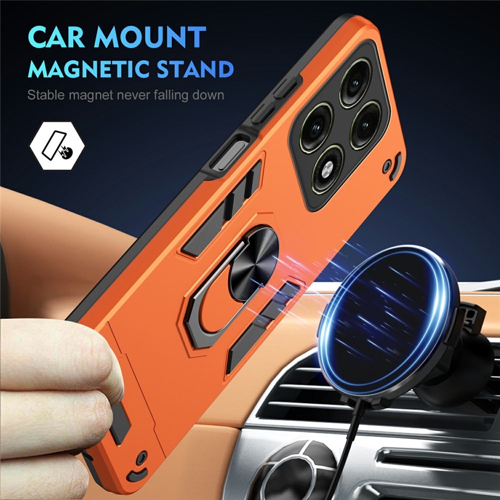 Motorola Edge 70 Pro EIDERWOOD Magnetisk Hybrid Hantverkar Skal m. Kickstand - Orange