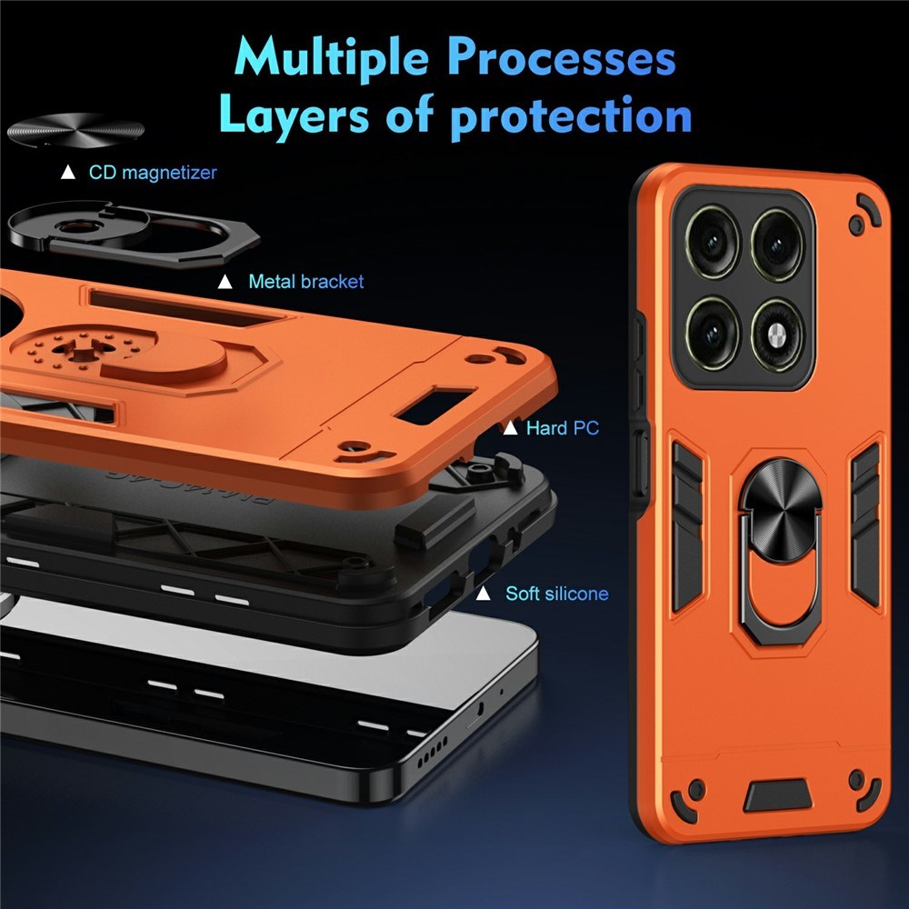 Motorola Edge 70 Pro EIDERWOOD Magnetisk Hybrid Hantverkar Skal m. Kickstand - Orange