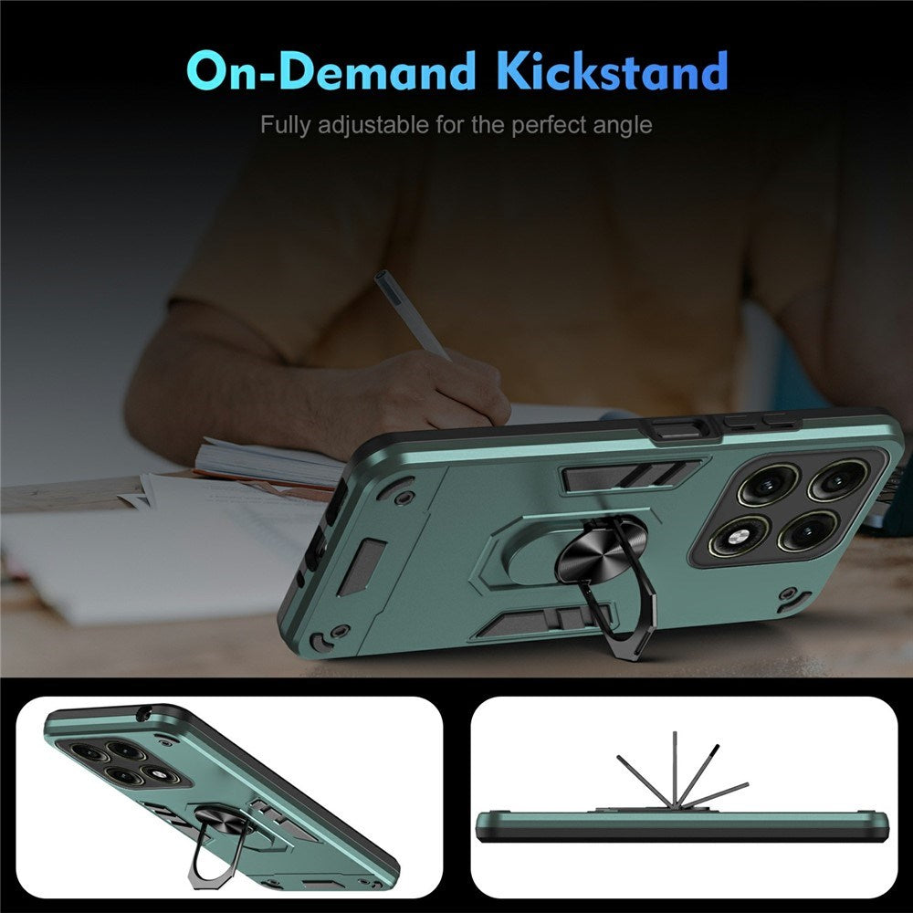 Motorola Edge 70 Pro EIDERWOOD Magnetisk Hybrid Hantverkar Skal m. Kickstand - Grön