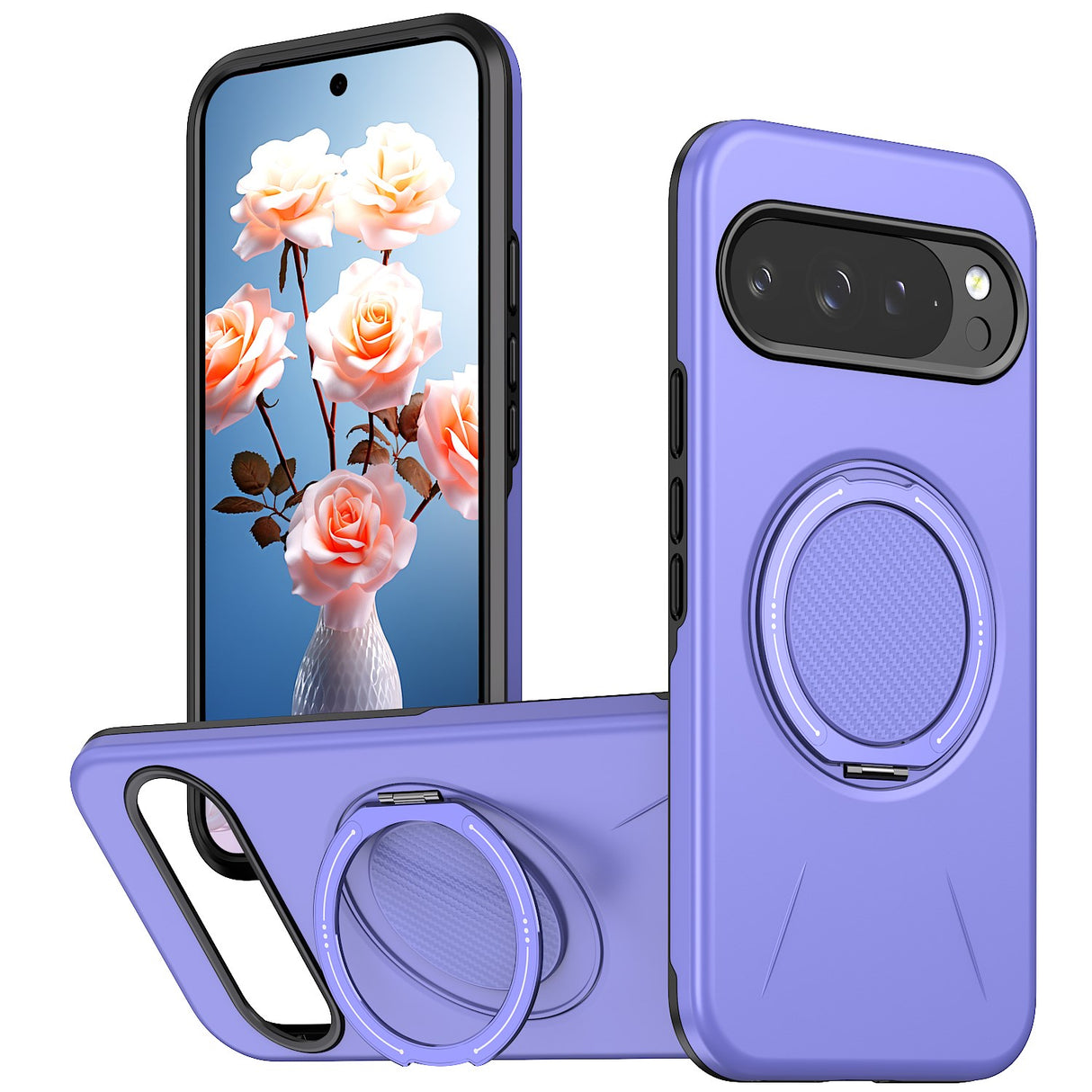 Google Pixel 11 / 11 Pro EIDERWOOD Hybrid Plast Skal med Roterbart Kickstand - MagSafe Kompatibel - Lila