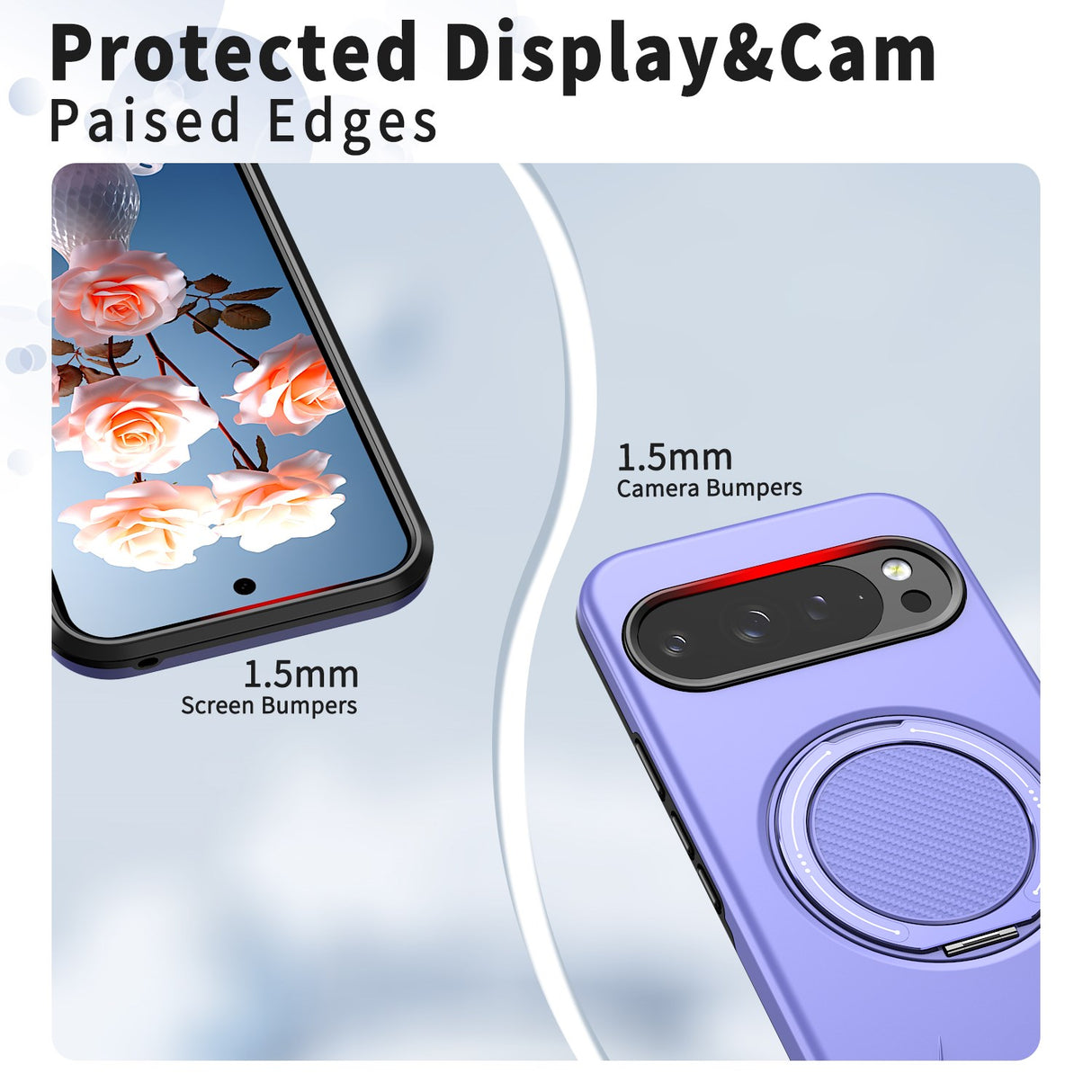 Google Pixel 11 / 11 Pro EIDERWOOD Hybrid Plast Skal med Roterbart Kickstand - MagSafe Kompatibel - Lila