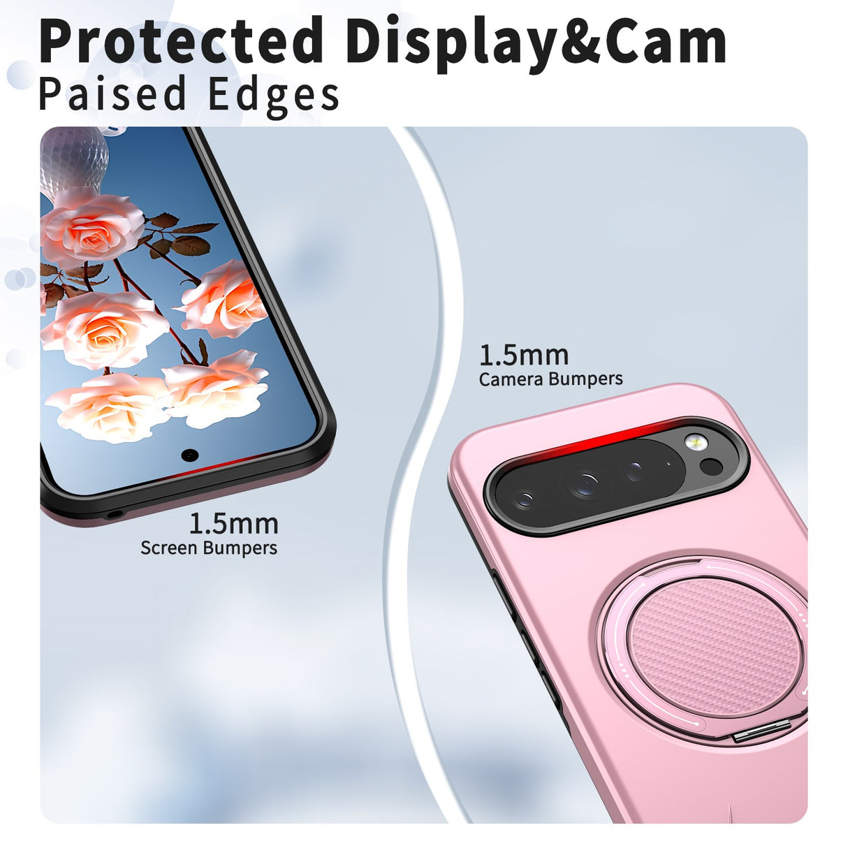 Google Pixel 11 / 11 Pro EIDERWOOD Hybrid Plast Skal med Roterbart Kickstand - MagSafe Kompatibel - Rosa