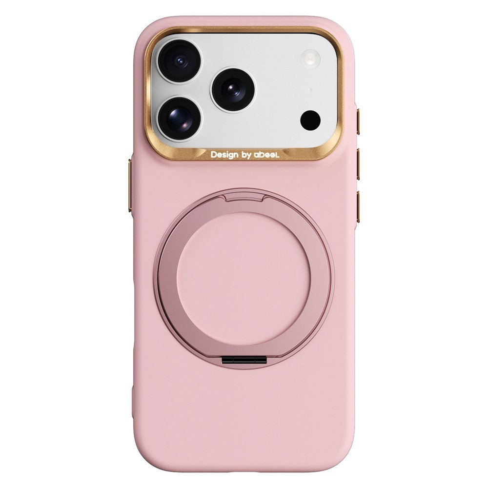 iPhone 17 Pro Max / 18 Pro Max ABEEL Hårt Soft-Touch Plast Skal m. Kickstand - MagSafe Kompatibel - Rosa