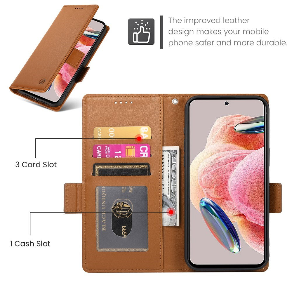 OPPO Reno16 F (5G) EIDERWOOD Konstläder Fodral med Korthållare - Brun