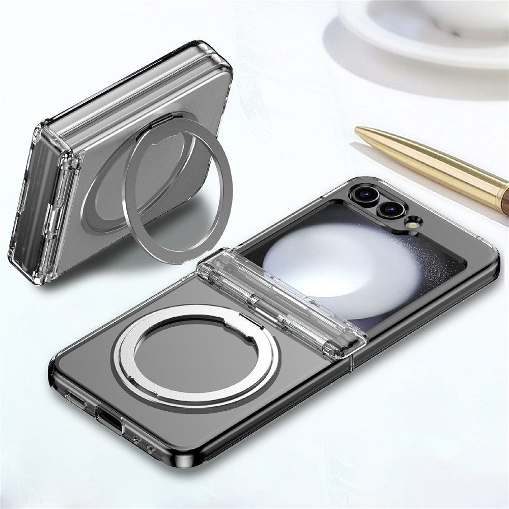 Samsung Galaxy Z Flip8 EIDERWOOD Hårdt Plastik Skal med Ståfunktion - MagSafe Kompatibel - Genomskinlig