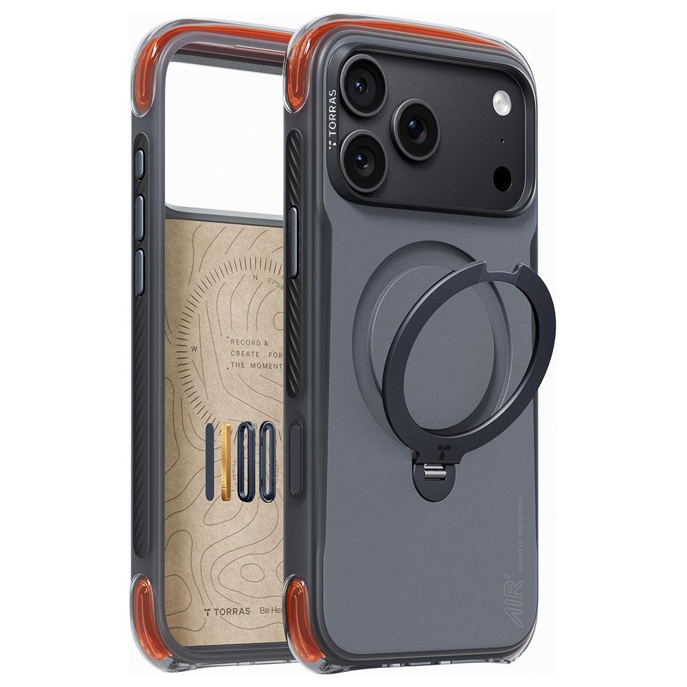 iPhone 18 Pro / 17 Pro TORRAS Ostand Q3 Air Pro Skal - MagSafe Kompatibel - Svart