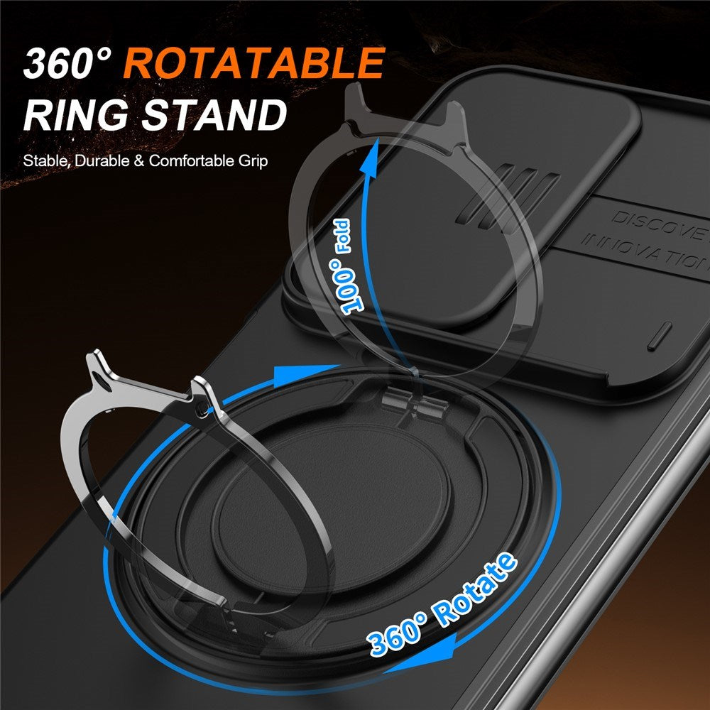 Samsung Galaxy Z Fold8 Ultra / Fold7 EIDERWOOD Hybrid Skal med 360° Roterbart Stativ & Kameraskydd - MagSafe Kompatibel - Svart