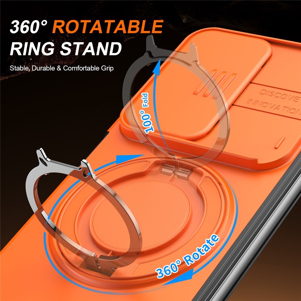 Samsung Galaxy Z Fold8 Ultra / Fold7 EIDERWOOD Hybrid Skal med 360° Roterbart Stativ & Kameraskydd - MagSafe Kompatibel - Orange