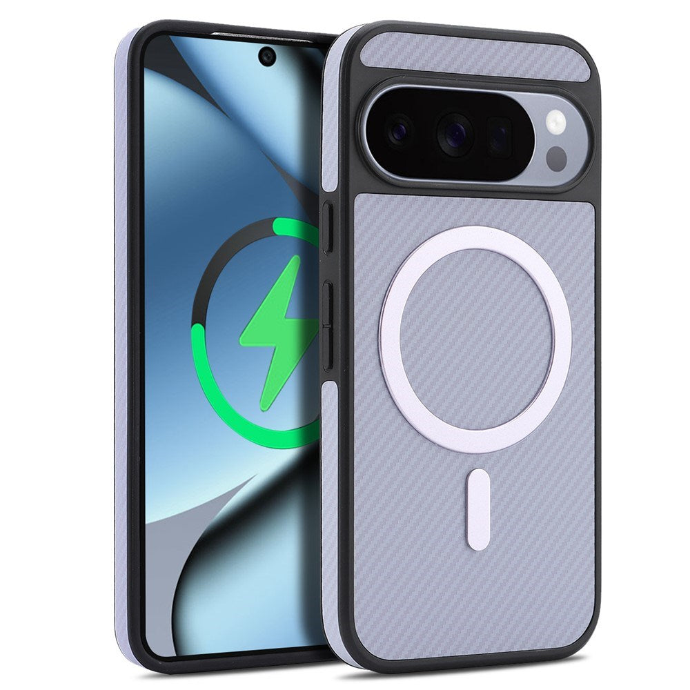 Google Pixel 11 Pro XL EIDERWOOD Skal med Kolfiberstruktur - MagSafe Kompatibel - Lila