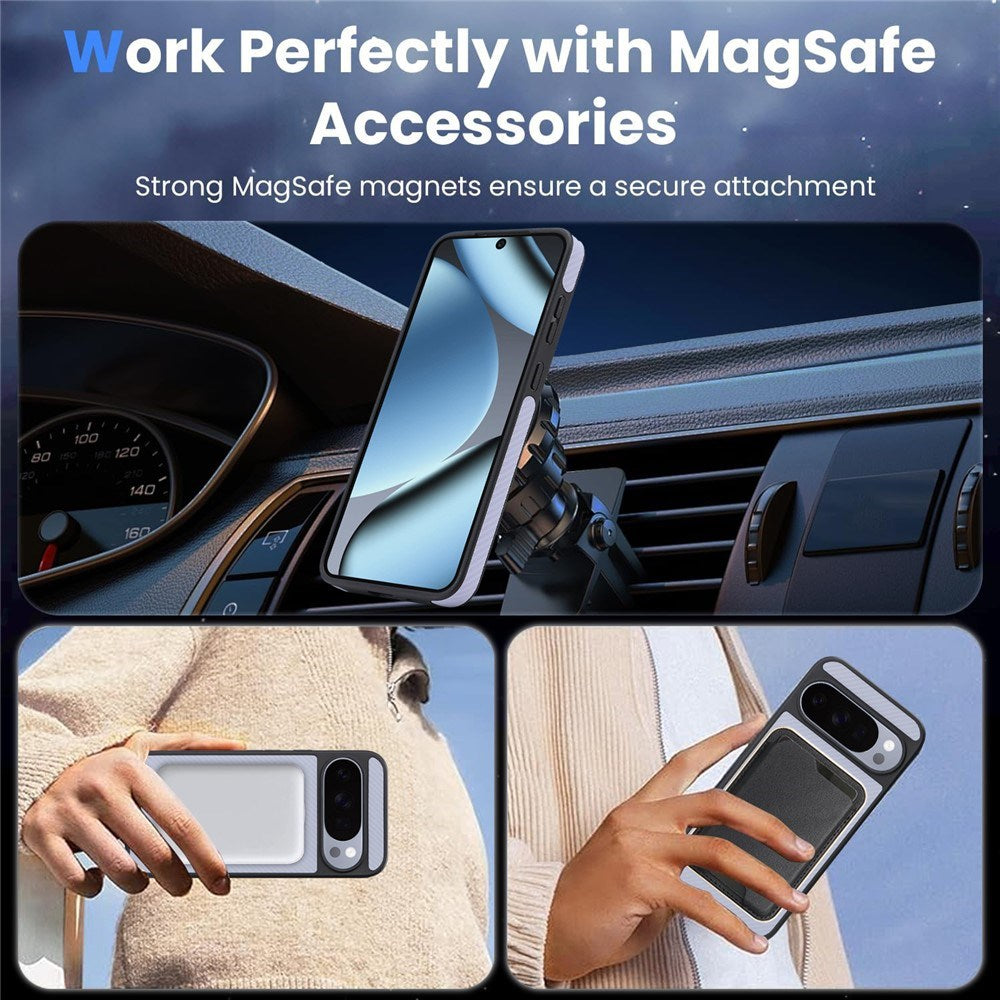 Google Pixel 11 Pro XL EIDERWOOD Skal med Kolfiberstruktur - MagSafe Kompatibel - Lila