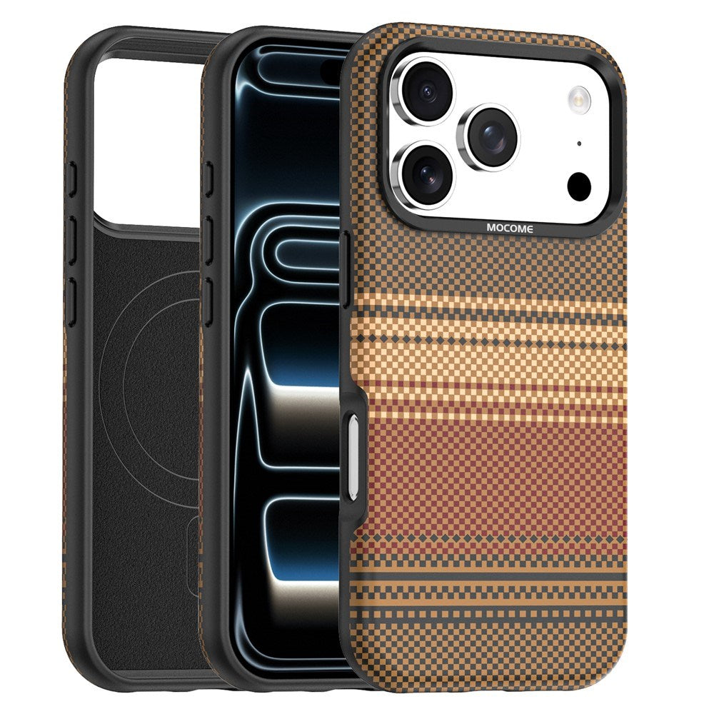 iPhone 18 Pro EIDERWOOD Skal med Mönstrad Konstläder Baksida – MagSafe Kompatibel - Brun