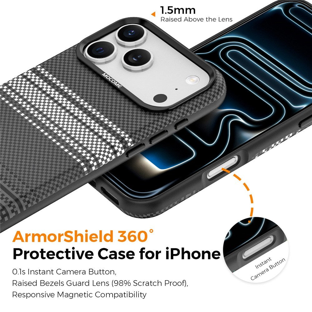 iPhone 18 Pro Max EIDERWOOD Skal med Mönstrad Konstläder Baksida – MagSafe Kompatibel - Grå