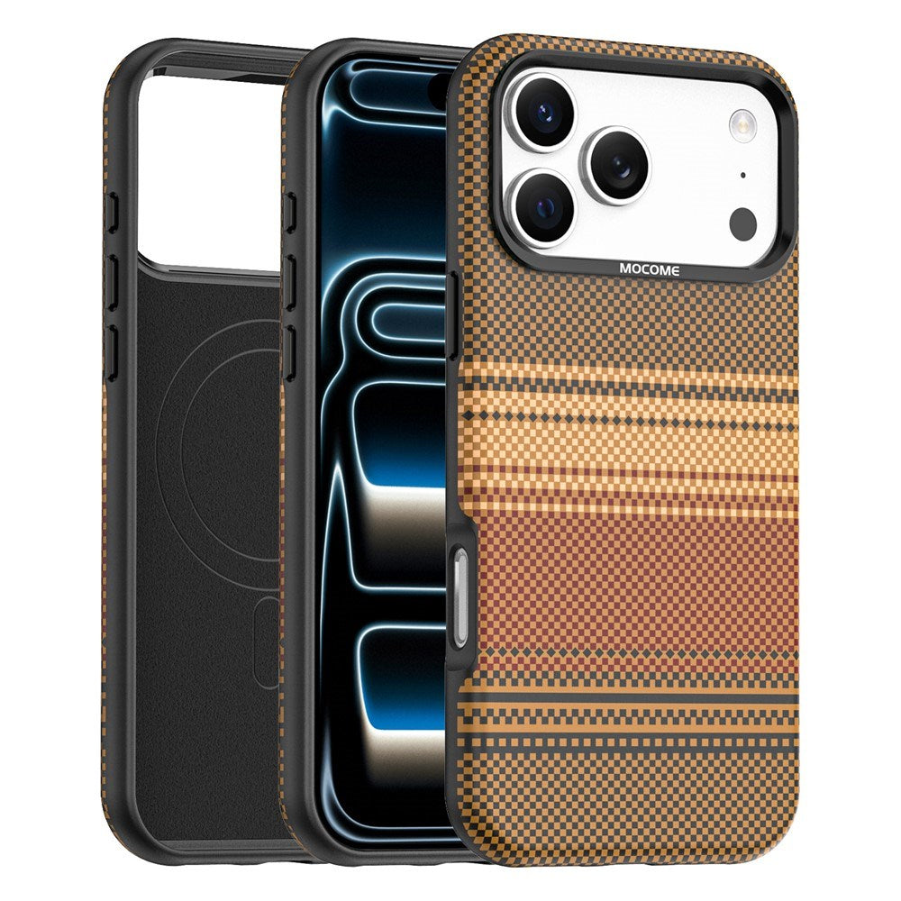 iPhone 18 Pro Max EIDERWOOD Skal med Mönstrad Konstläder Baksida – MagSafe Kompatibel - Brun