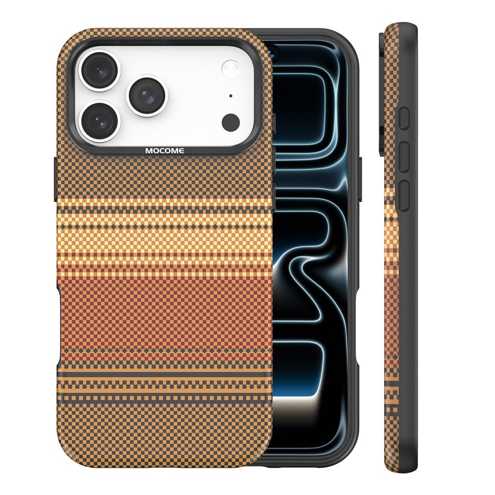 iPhone 18 Pro Max EIDERWOOD Skal med Mönstrad Konstläder Baksida – MagSafe Kompatibel - Brun