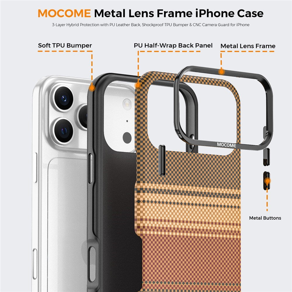iPhone 18 Pro Max EIDERWOOD Skal med Mönstrad Konstläder Baksida – MagSafe Kompatibel - Brun