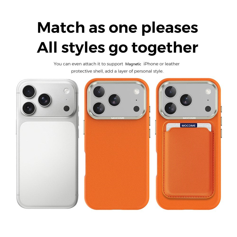 iPhone 18 Pro EIDERWOOD Konstläder Baksida Skal m. Avtagbar Korthållare - MagSafe Kompatibel - Orange