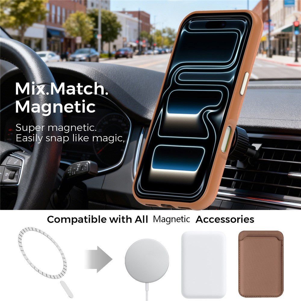 iPhone 18 Pro EIDERWOOD Konstläder Baksida Skal m. Avtagbar Korthållare - MagSafe Kompatibel - Brun