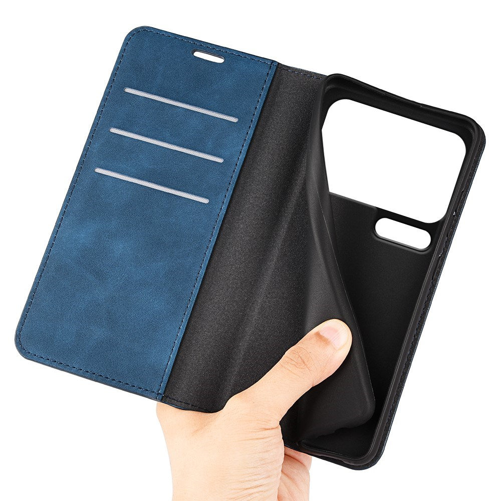 Xiaomi 18 Pro Max EIDERWOOD Fodral i Konstläder med Plånboksfack och Stativfunktion - Blå