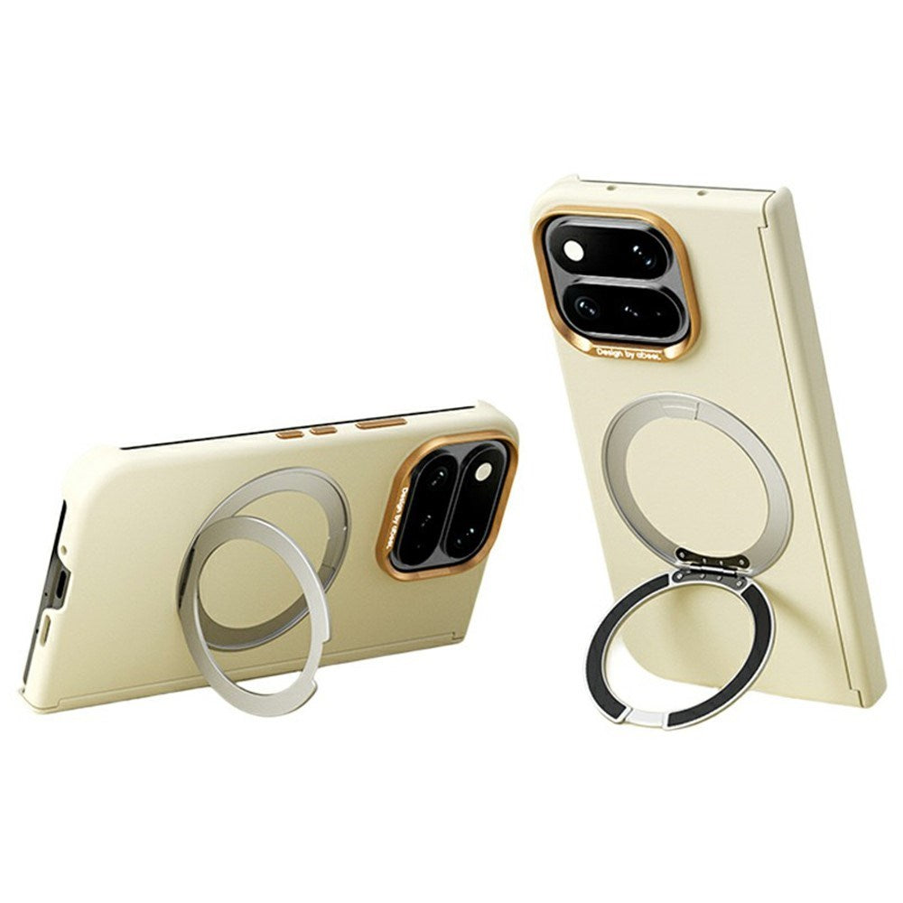 Google Pixel 11 Pro Fold ABEEL Hårt Soft-Touch Plast Skal m. Kickstand - MagSafe Kompatibel - Gul