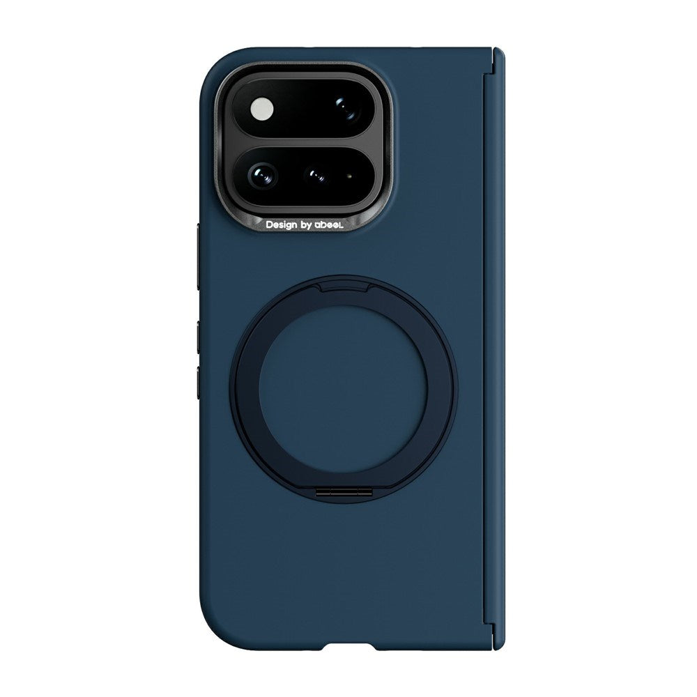 Google Pixel 11 Pro Fold ABEEL Hårt Soft-Touch Plast Skal m. Kickstand - MagSafe Kompatibel - Mörkblå