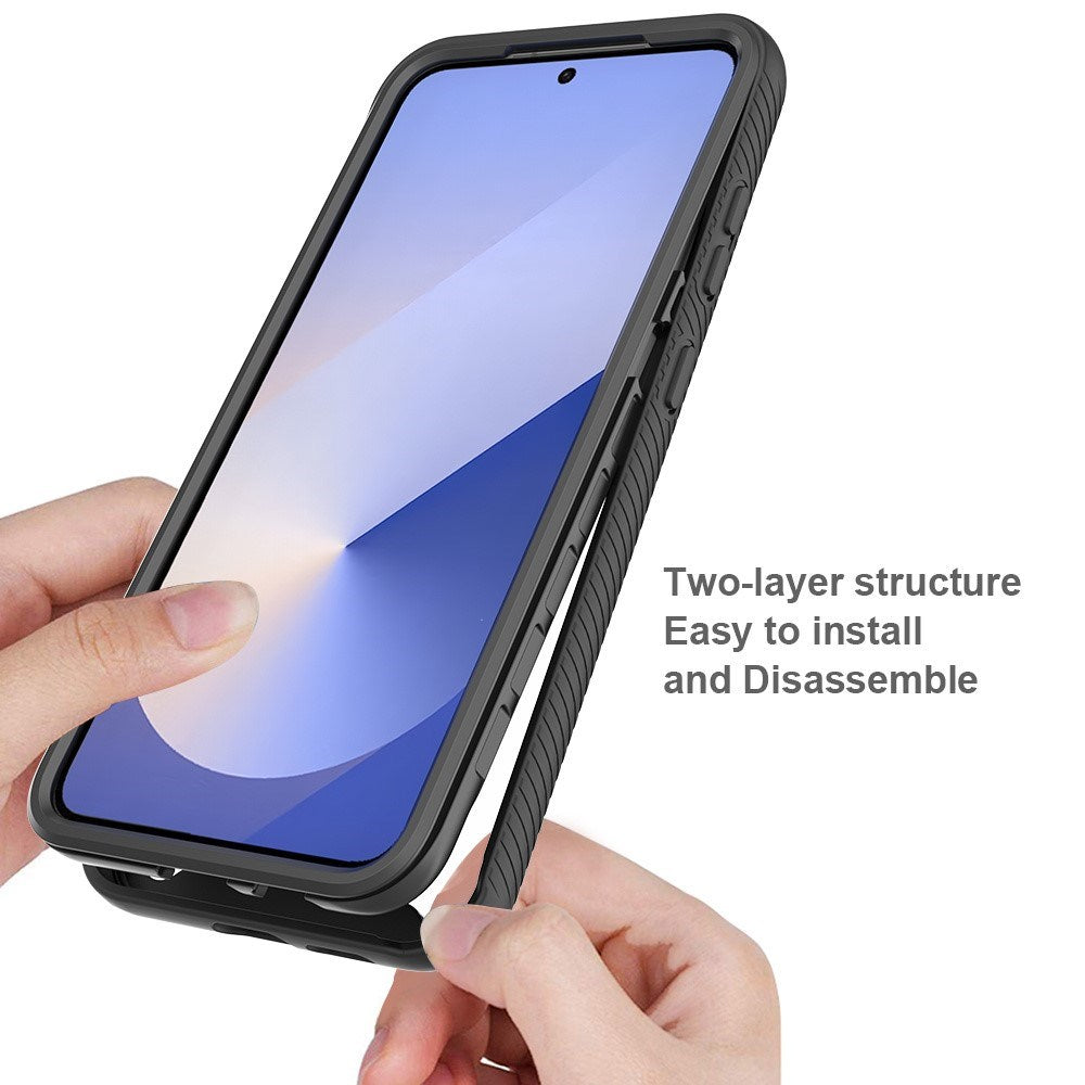Samsung Galaxy S26 FE / S25 FE EIDERWOOD Hybrid Skal med Inbyggt Skärmskydd - Genomskinlig / Svart