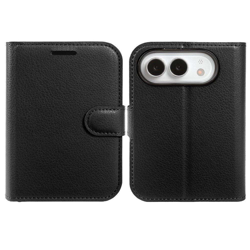 iPhone Fold EIDERWOOD Konstläder Fodral m. Korthållare & Ståfunktion - Svart