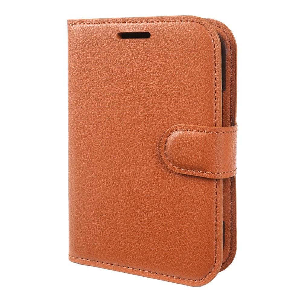 iPhone Fold EIDERWOOD Konstläder Fodral m. Korthållare & Ståfunktion - Brun